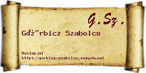 Görbicz Szabolcs névjegykártya