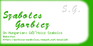 szabolcs gorbicz business card